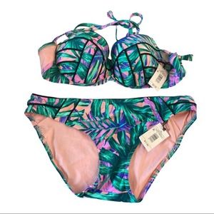 NWT Shade&Shore‎ Bikini Set Tropical/Violet
